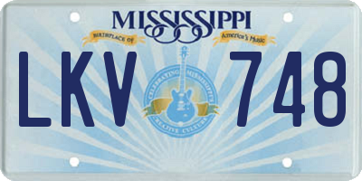 MS license plate LKV748