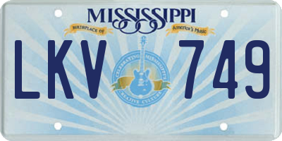 MS license plate LKV749