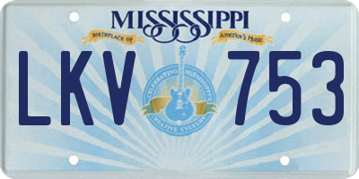 MS license plate LKV753