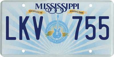 MS license plate LKV755
