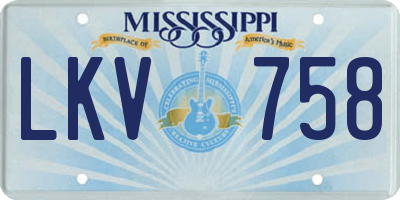 MS license plate LKV758