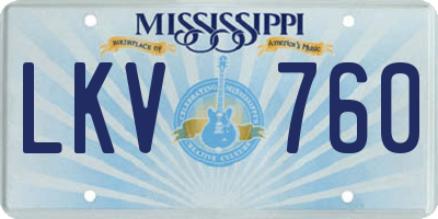 MS license plate LKV760