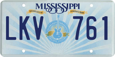 MS license plate LKV761