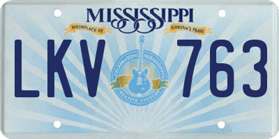 MS license plate LKV763