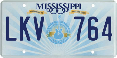 MS license plate LKV764