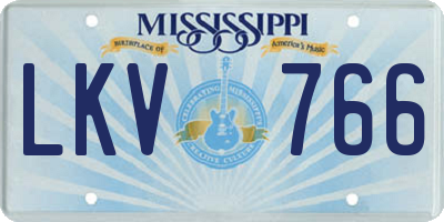 MS license plate LKV766