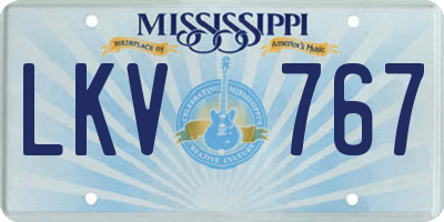 MS license plate LKV767