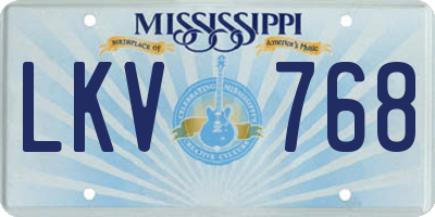 MS license plate LKV768