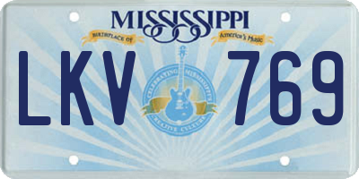 MS license plate LKV769
