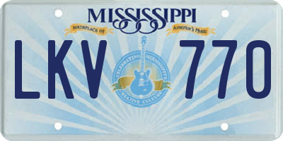 MS license plate LKV770