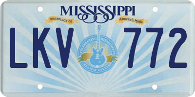 MS license plate LKV772