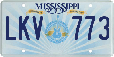 MS license plate LKV773