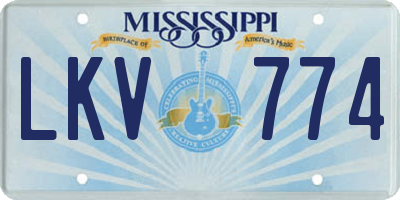 MS license plate LKV774