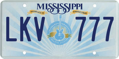 MS license plate LKV777