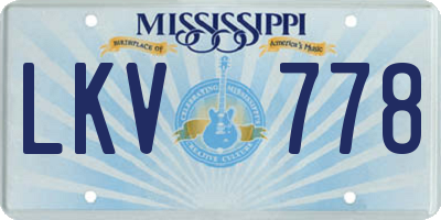MS license plate LKV778
