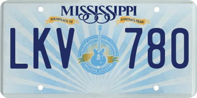 MS license plate LKV780