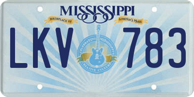 MS license plate LKV783