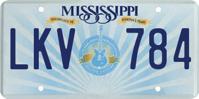 MS license plate LKV784