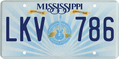 MS license plate LKV786