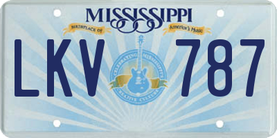 MS license plate LKV787