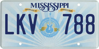 MS license plate LKV788