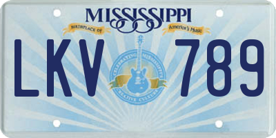 MS license plate LKV789
