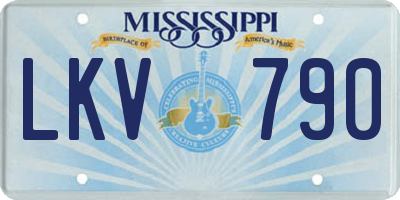 MS license plate LKV790