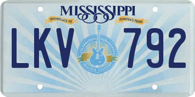 MS license plate LKV792