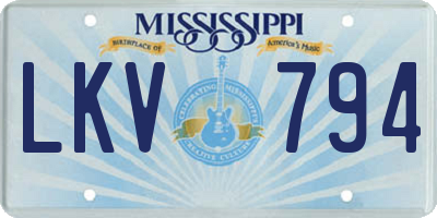 MS license plate LKV794