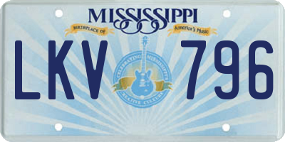 MS license plate LKV796