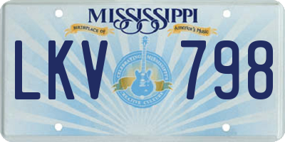 MS license plate LKV798