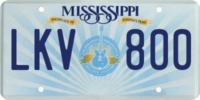 MS license plate LKV800