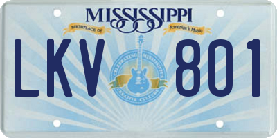 MS license plate LKV801