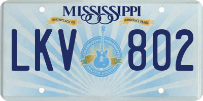 MS license plate LKV802