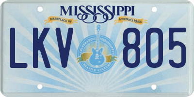 MS license plate LKV805
