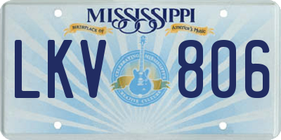 MS license plate LKV806