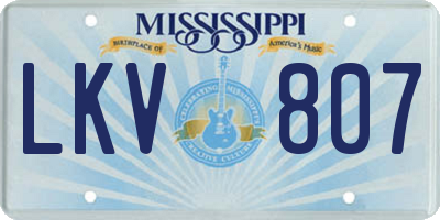MS license plate LKV807