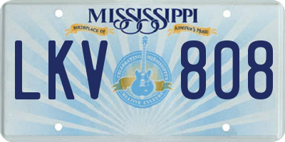 MS license plate LKV808