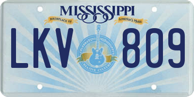 MS license plate LKV809