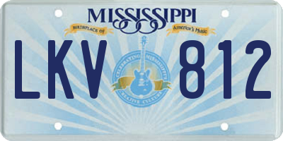 MS license plate LKV812