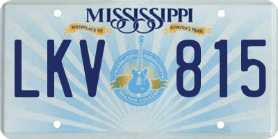 MS license plate LKV815