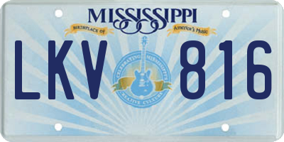 MS license plate LKV816