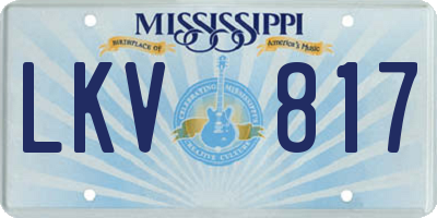 MS license plate LKV817