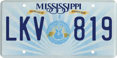 MS license plate LKV819