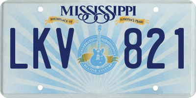 MS license plate LKV821