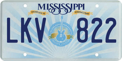 MS license plate LKV822