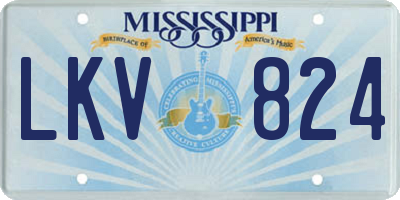 MS license plate LKV824