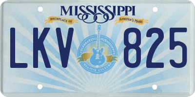MS license plate LKV825