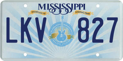 MS license plate LKV827