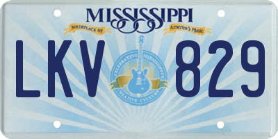 MS license plate LKV829